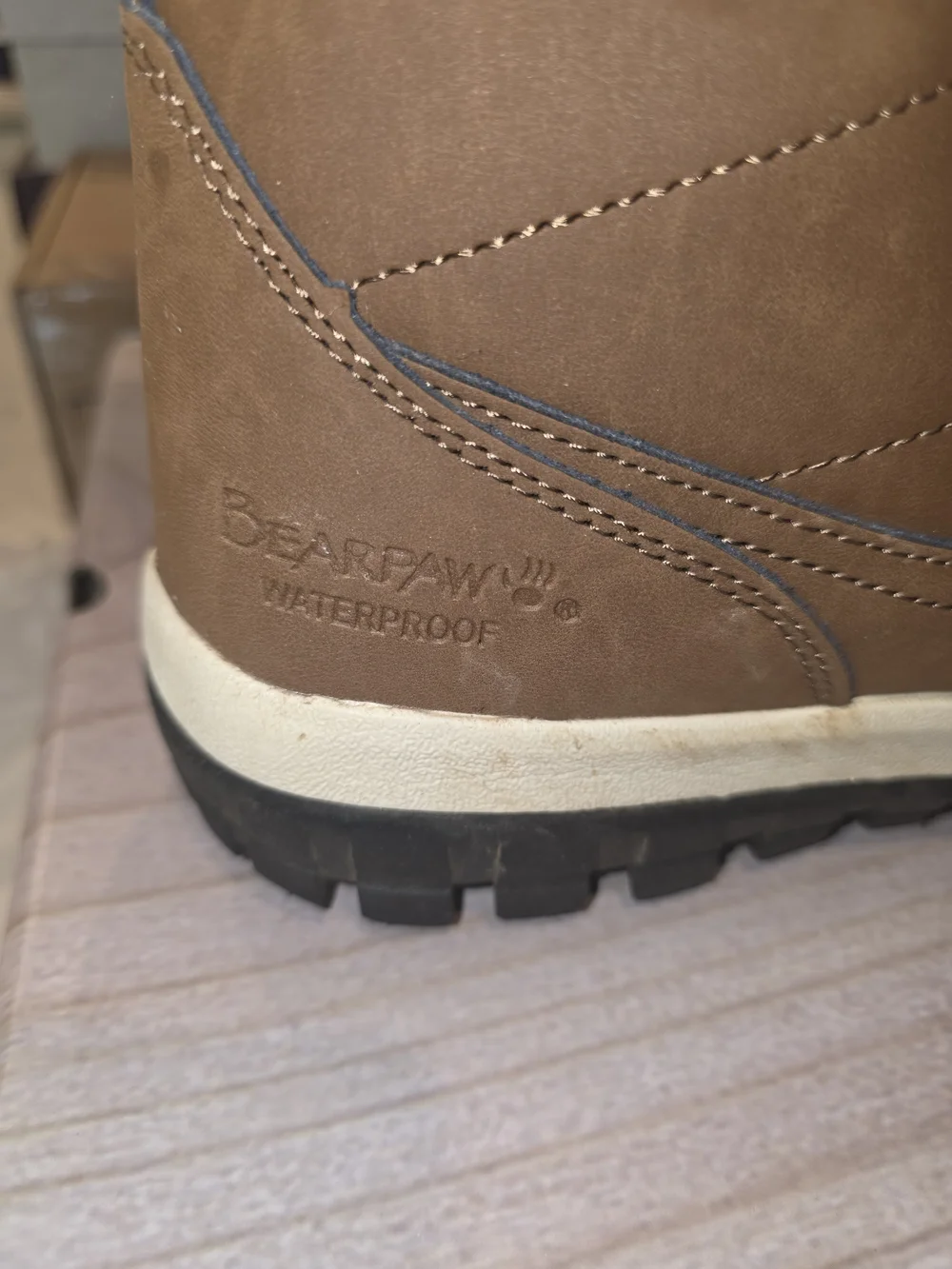 BearPaw Hickory Desdemona Waterproof Women's Boots in Brown and Cream